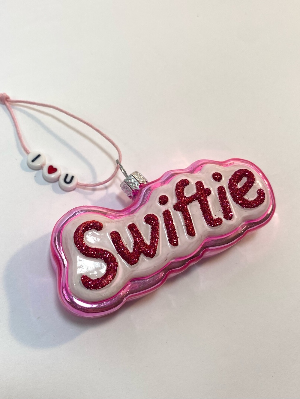 Swiftie Pink Glitter Glass Ornament by Cody Foster Taylor Swift Fan Collectible - Picture 4 of 8